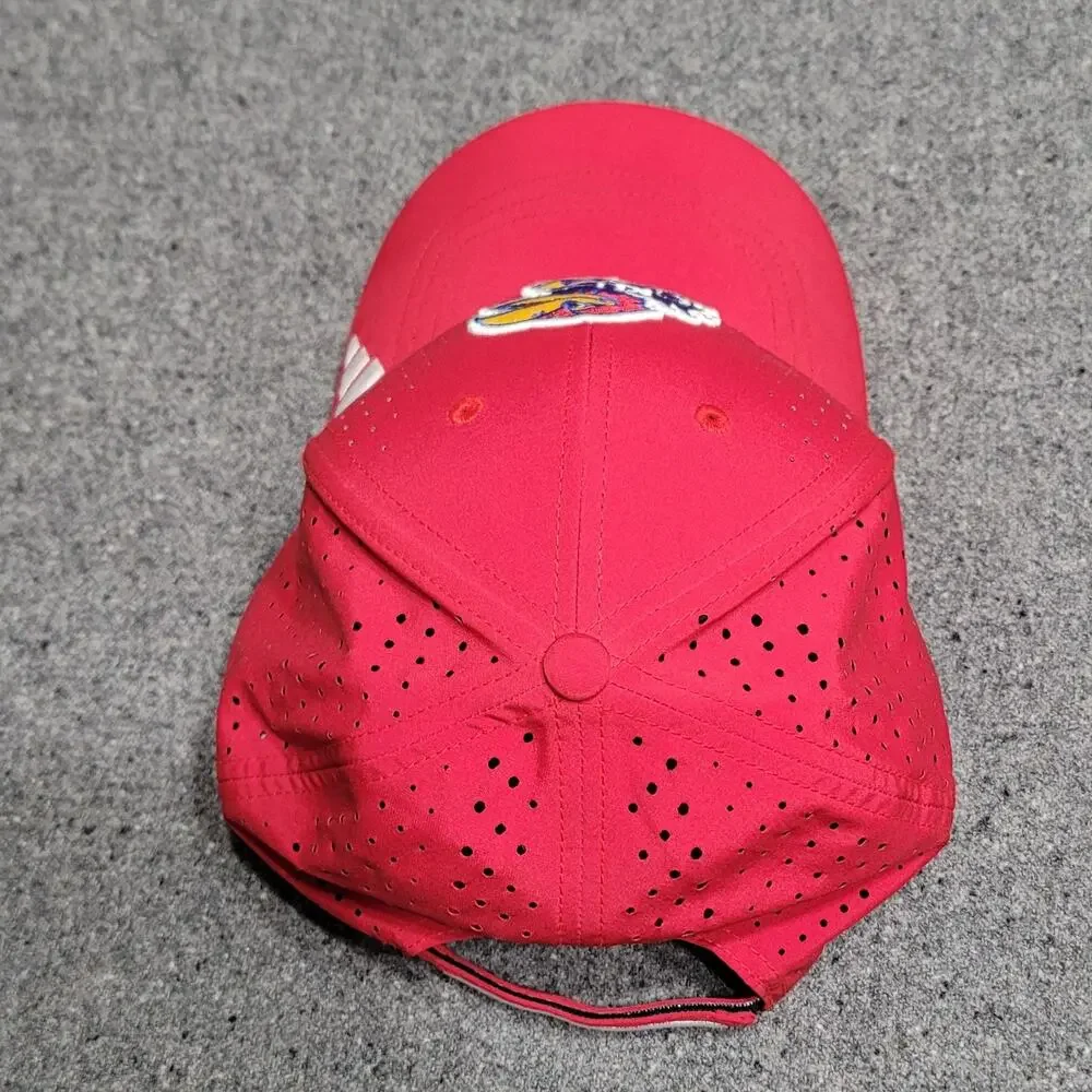 Kansas Jayhawks Hat Baseball Cap Mens Red Performance Perforated Collegiate